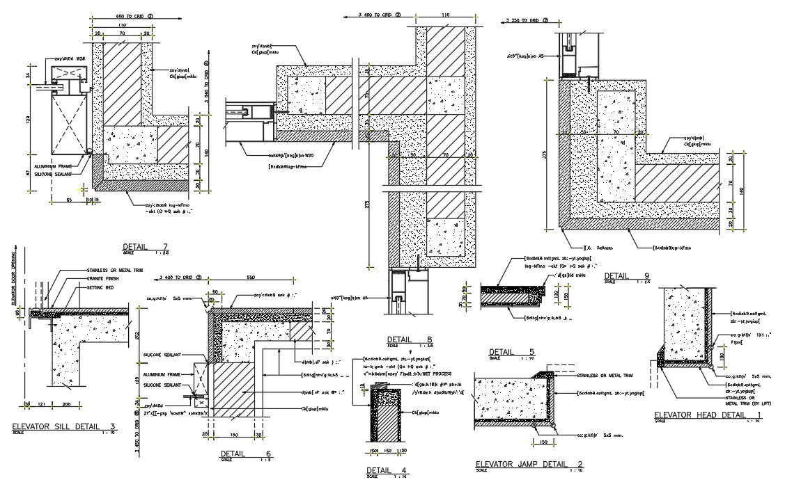 Elevator RCC Construction Drawing Free Download DWG File