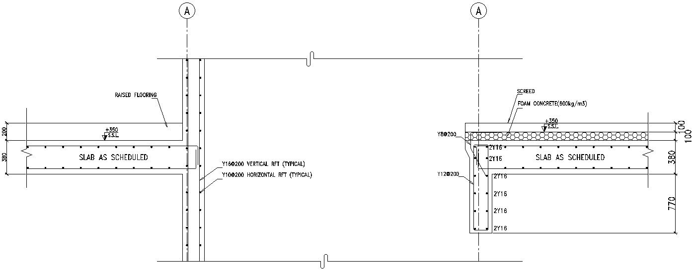 Elevator pit section details in AutoCAD, dwg files.