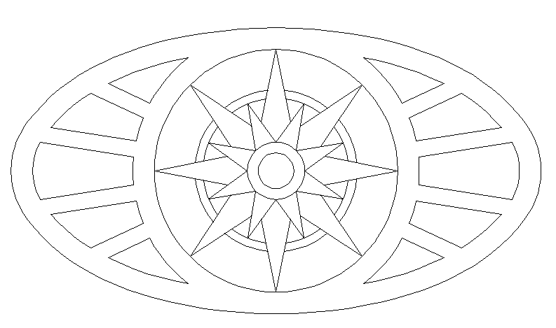Ellipse parquet cad blocks design dwg file