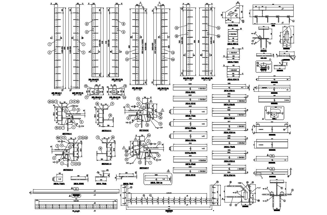 Embedded Draft Tube Gate Extension Free CAD Drawing