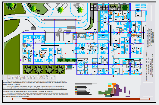 Emergency area design drawing in Hospital building design drawing