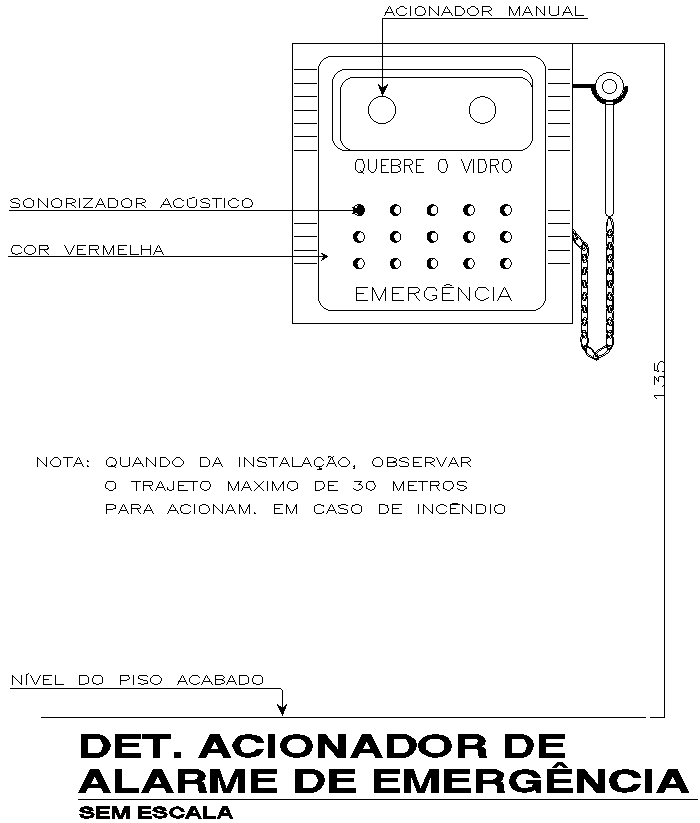 Emergency Alarm Trigger Plan Design in AutoCAD DWG Drawing File