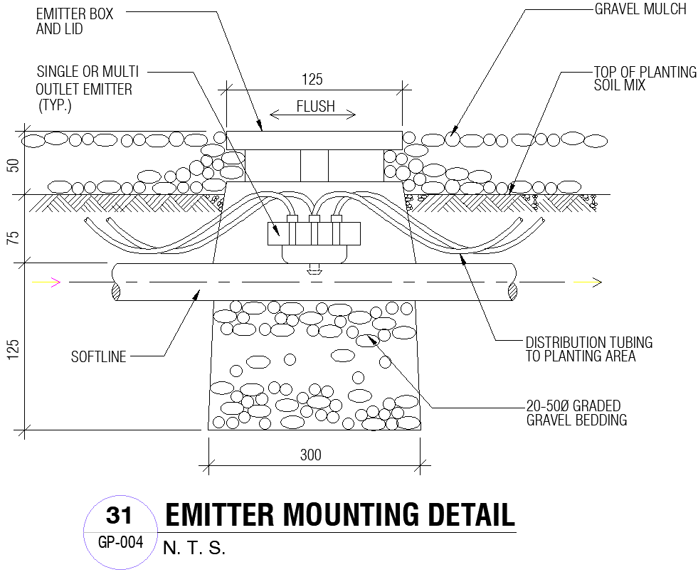 Emitter Mounting Detail CAD Block for AutoCAD DWG File
