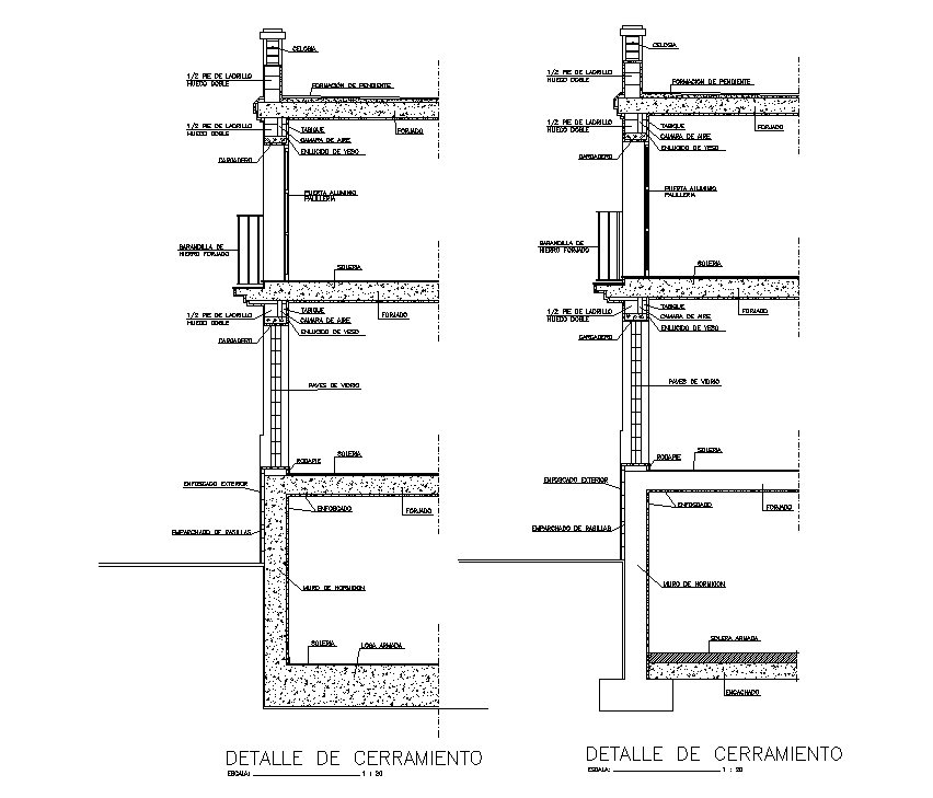 Enclosure detail of wall is given in this Autocad drawing file. Download now.