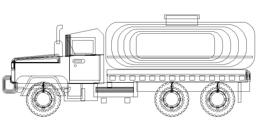 Engineering truck vehicle block cad drawing details dwg file