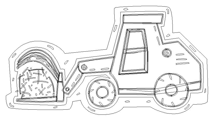 Engineering vehicle jcb side elevation cad block details dwg file