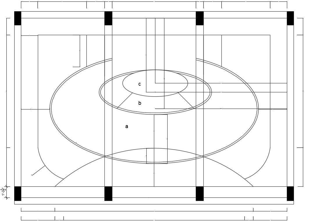 Enlarged detail of the Ceiling design separated in this file. Download this 2d AutoCAD drawing file.