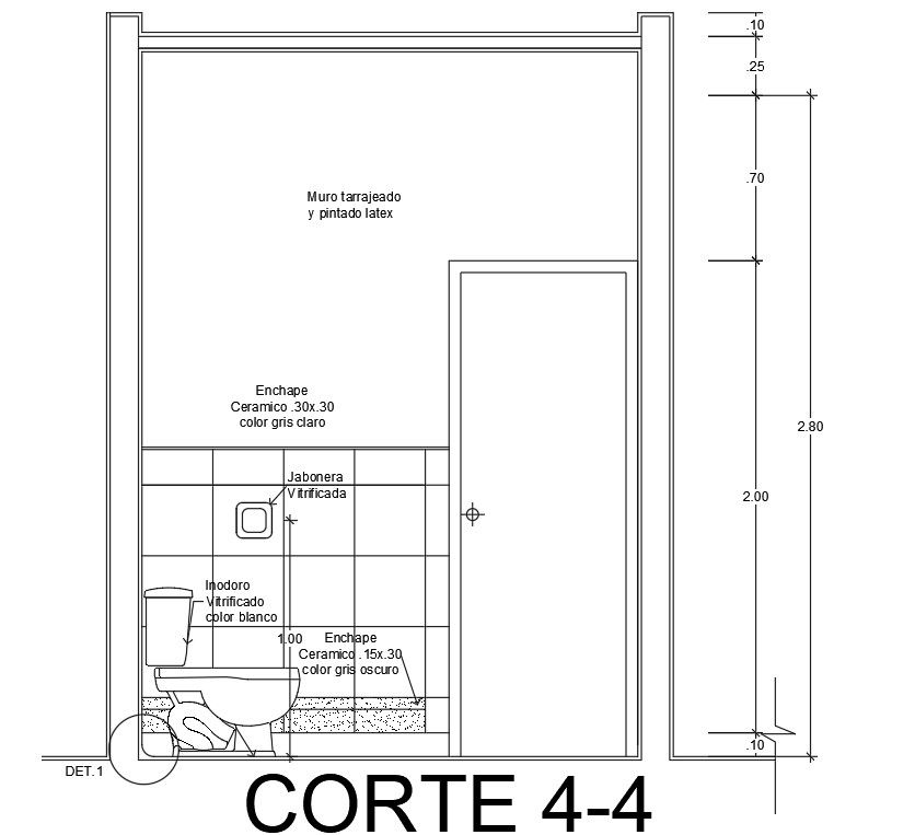 Enlarged section of toilet drawing presented in this AutoCAD file | Download this 2d AutoCAD drawing file.