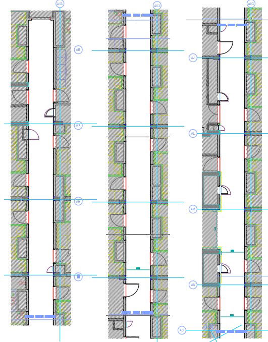 Enlarge plan of corridor given in this autocad drawing file. Download this 2d AutoCad drawing file.