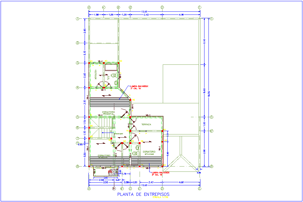Enterprise plan of two level floor plan with architectural view dwg file