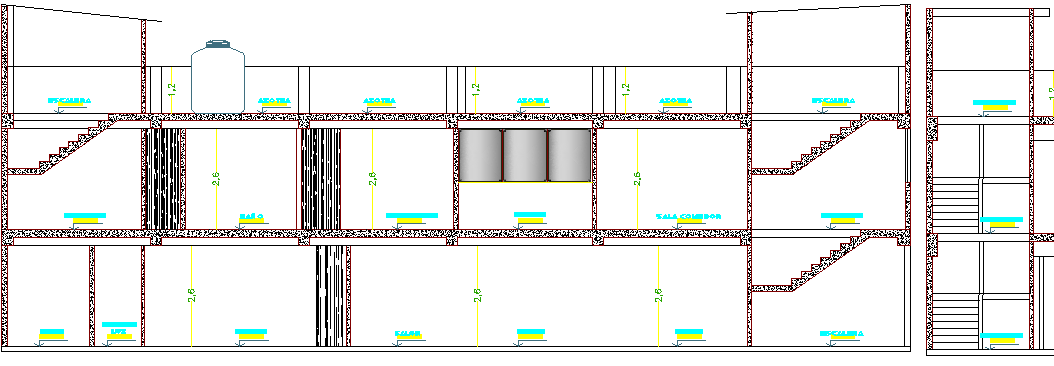 Entire House Project Design and Elevation Details dwg file