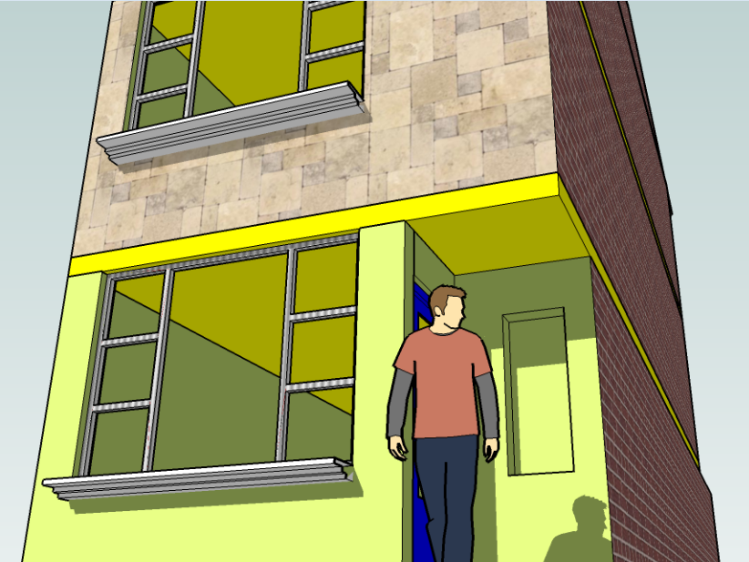 Entrance detailing elevation design of a door