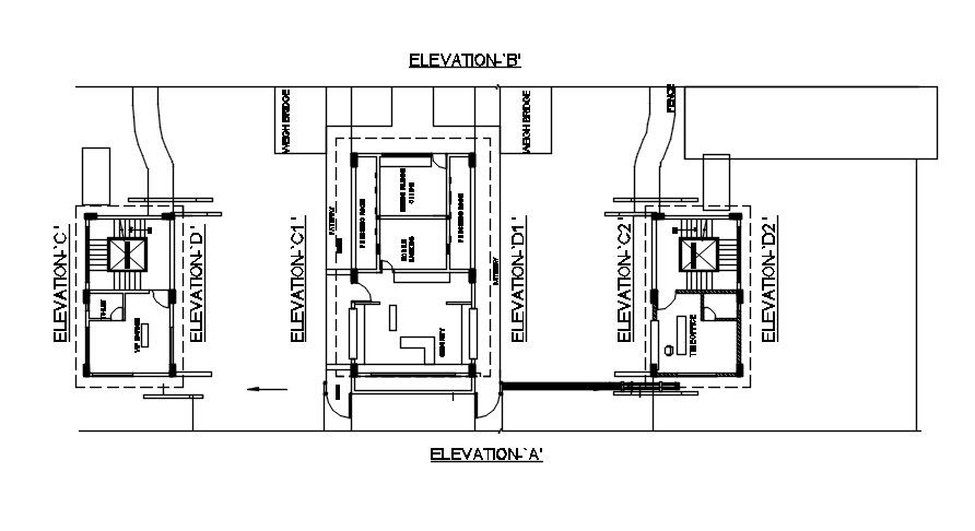 Entrance block elevation in detail AutoCAD drawing, dwg file, CAD file