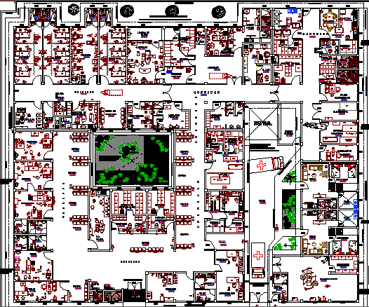 Equipment Placement in Clinic Architecture Layout dwg file