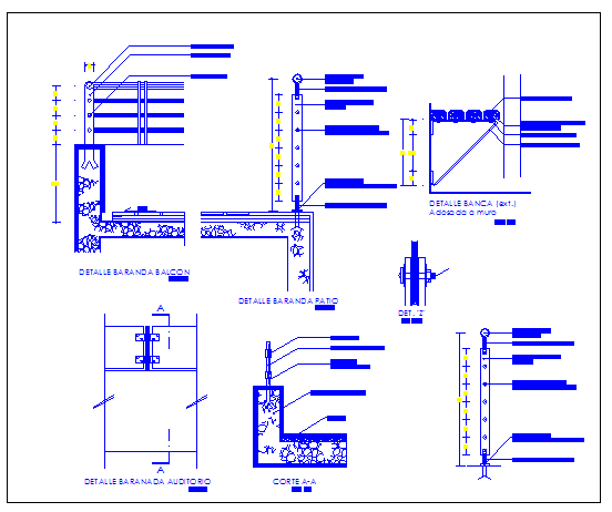 Equipment details of public garden dwg file