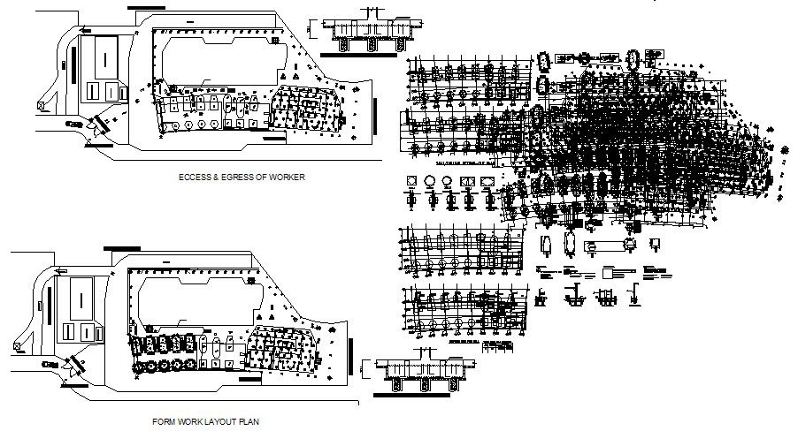 Equipment layout plan of shophouse with detail dimension in dwg file