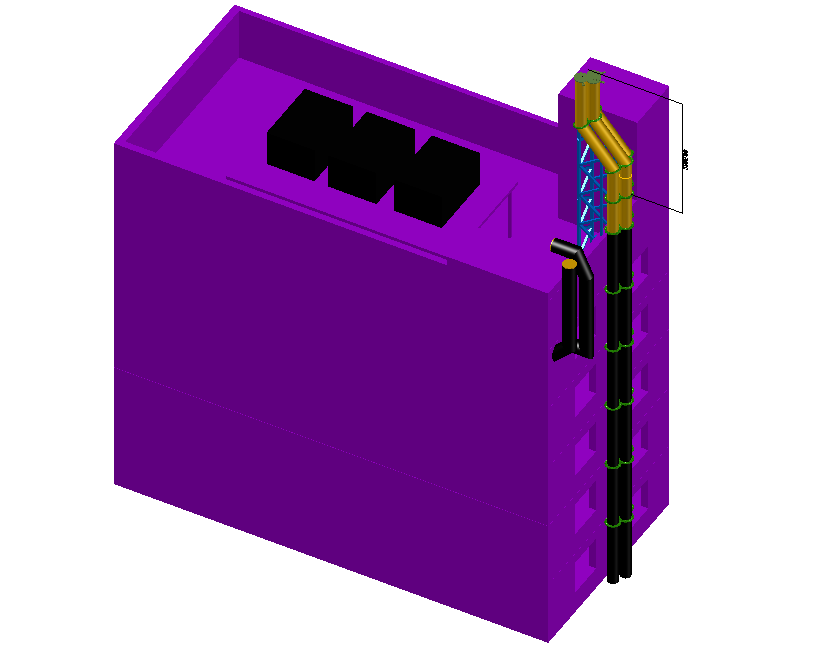 Espae tubes extend 3 D plan autocad file