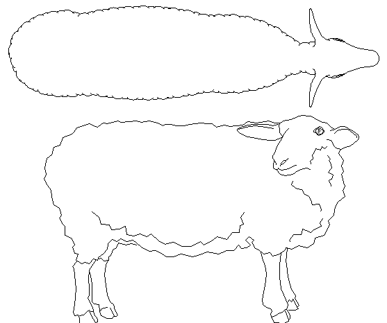 Ewe top view and side view cad block design dwg file