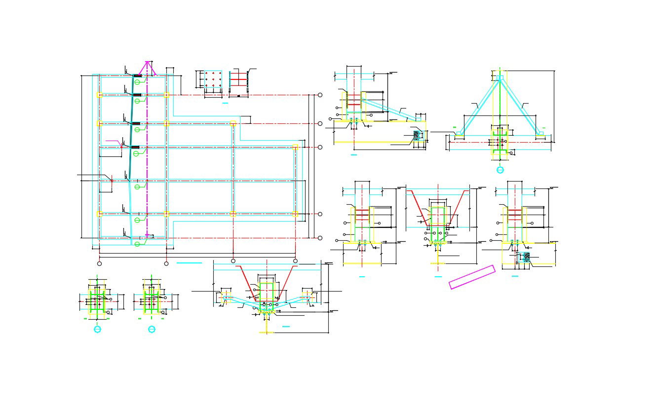 Excavation Plan And Beam Reinforcement Design AutoCAD File