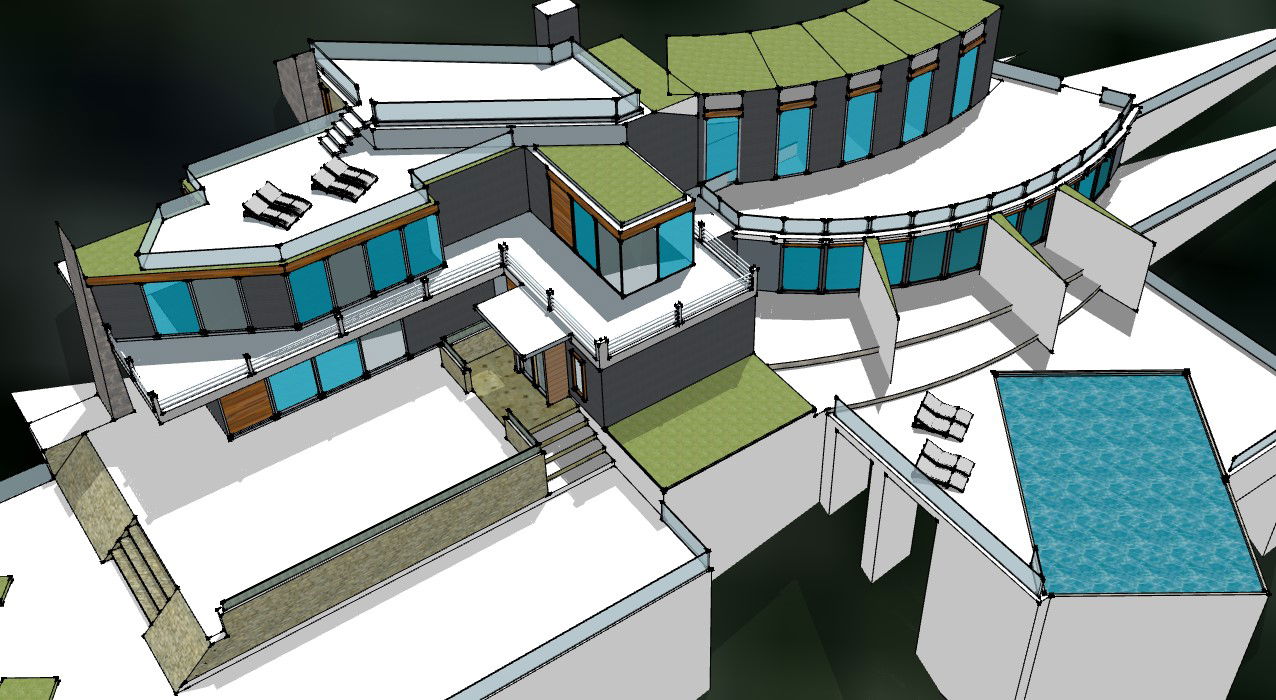 Exclusive Resort with Modern Architecture in AutoCAD 3D DWG File