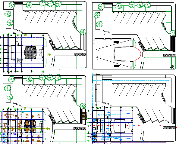 Executive bank floor plan layout details of all floors dwg file