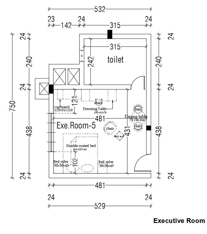 Executive room design in AutoCAD 2D drawing, dwg file, CAD file
