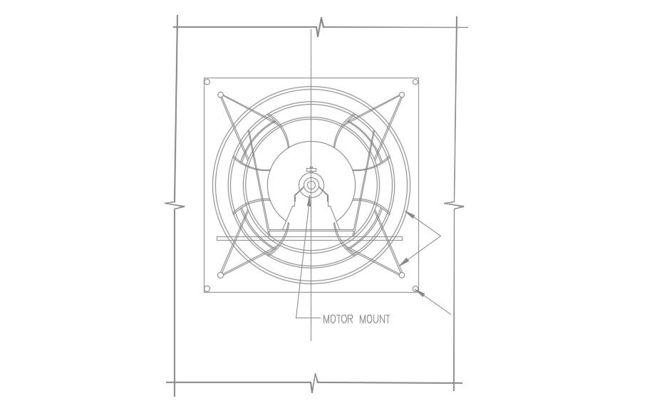 Exhaust Ventilation Fan AutoCAD Elevation DWG for HVAC Layout Design