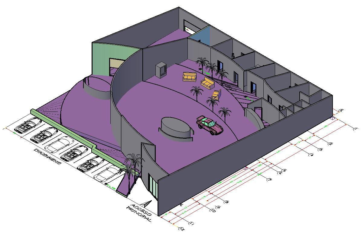 Access 3D Model plan of Exhibition Hall in CAD Layout Format files