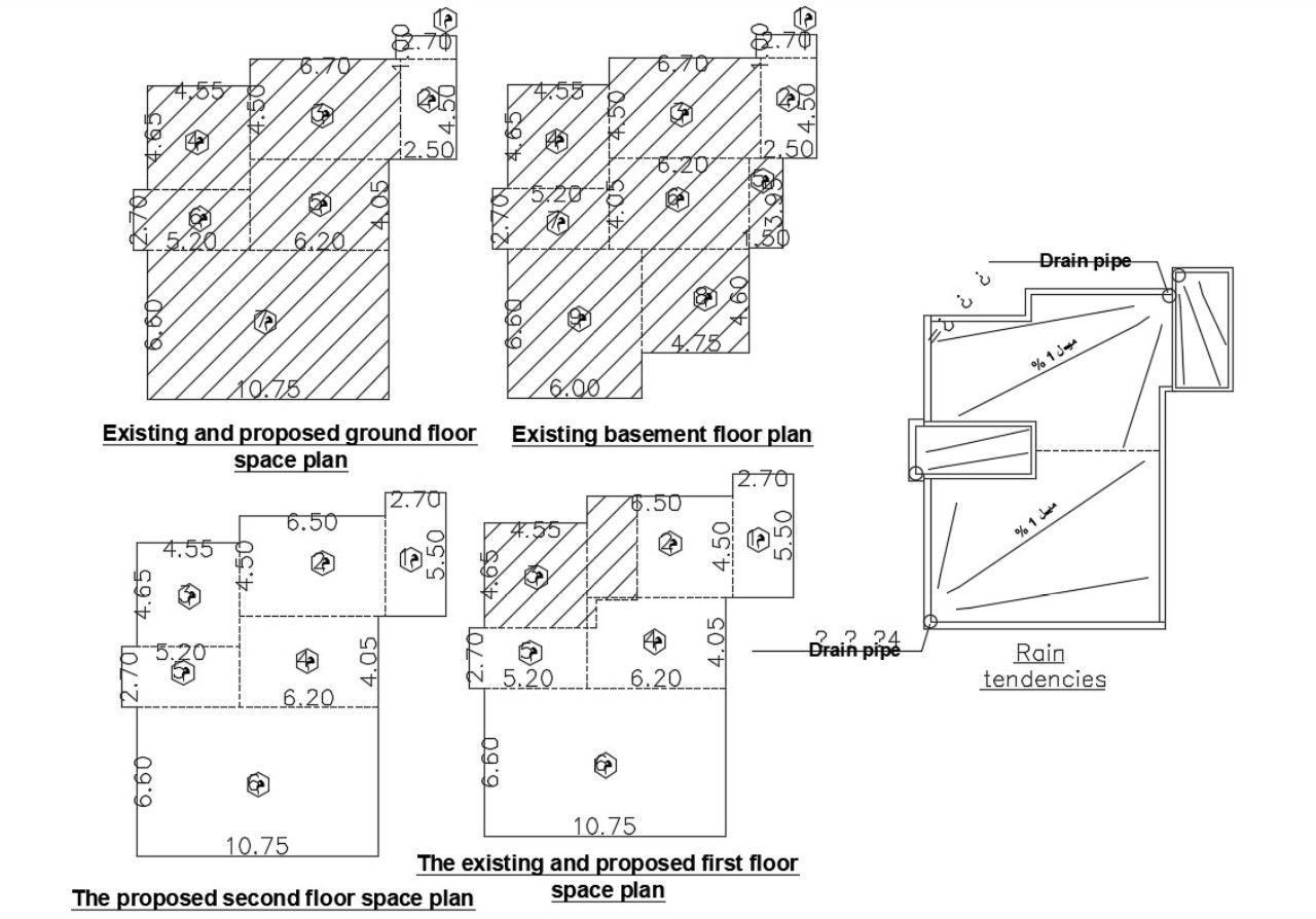 Existing And Proposed Floor And Space Plan DWG File