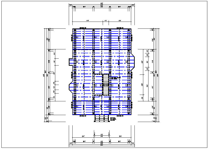 Existing structure roof plan view detail dwg file