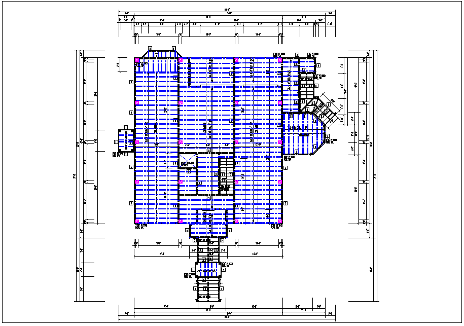 Existing structure roof plan view detail dwg file