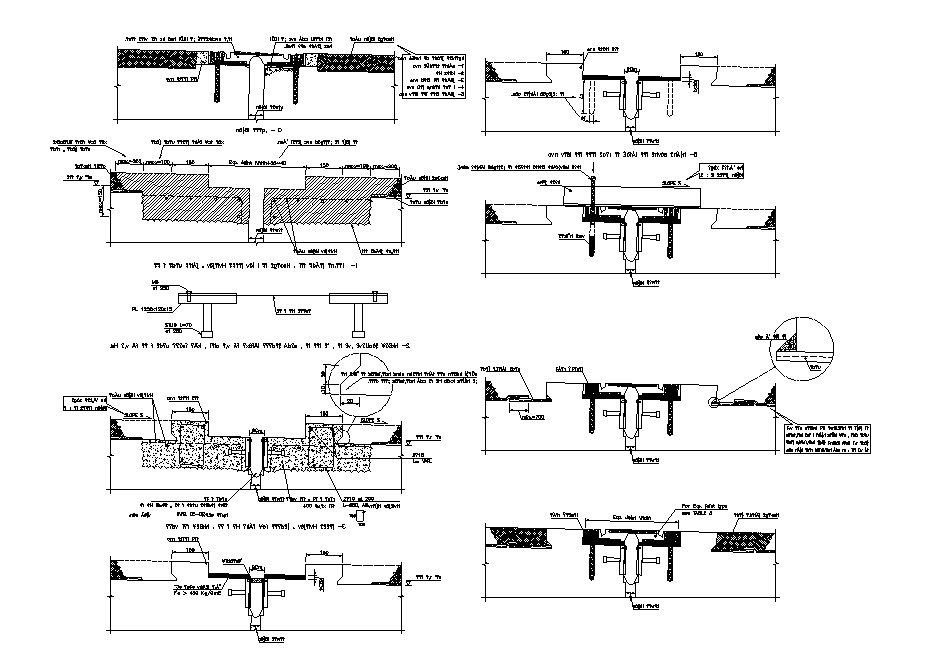 Expansion joints and wall construction cad drawing details dwg file