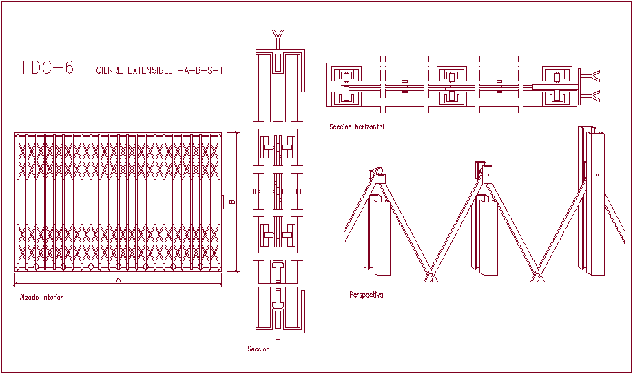 Extensible closer door design view, isometric view of assembly dwg file