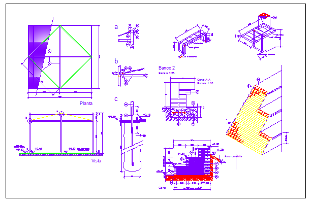 Exterior garden equipment details dwg file