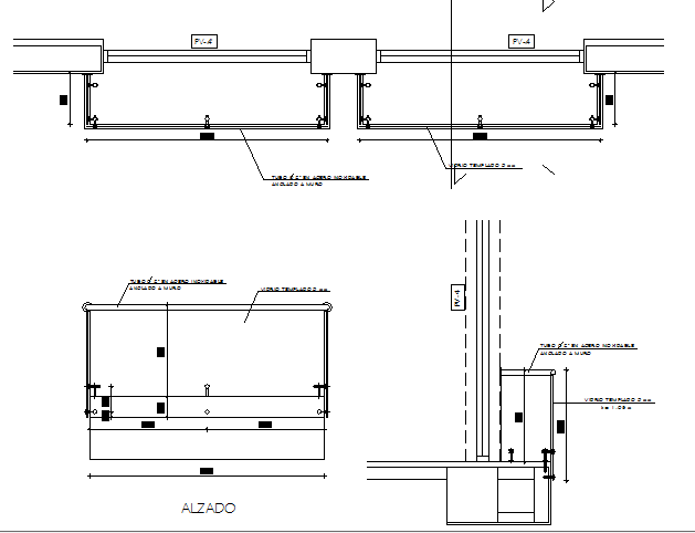 Exterior railing construction details dwg file