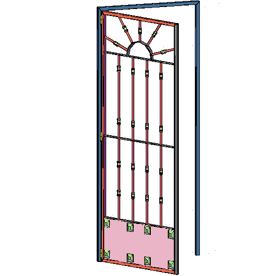 Exterior view of door in 3d