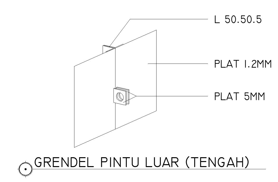 Exterior door latch design in detail AutoCAD 2D drawing, dwg file, CAD file