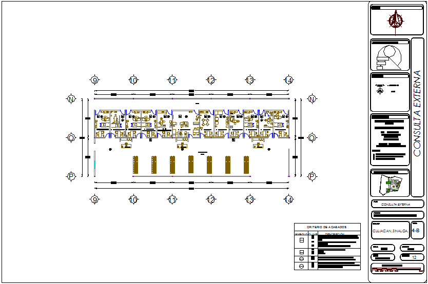 External consultation sectional area of hospital dwg file