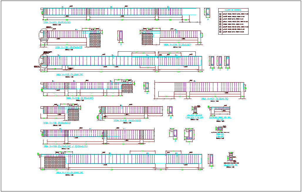 Extreme beam structure view for bank agency dwg file