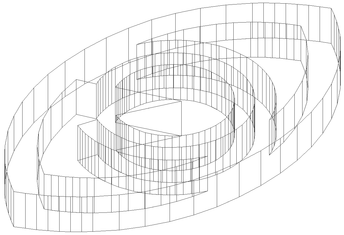 Eye shaped puzzle design for garden 3d dxf autocad drawing .