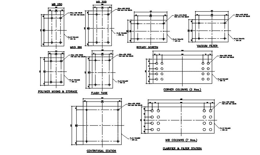 FDN bolt section drawing details are provided in this AutoCAD DWG file. Download the AutoCAD 2D DWG file.