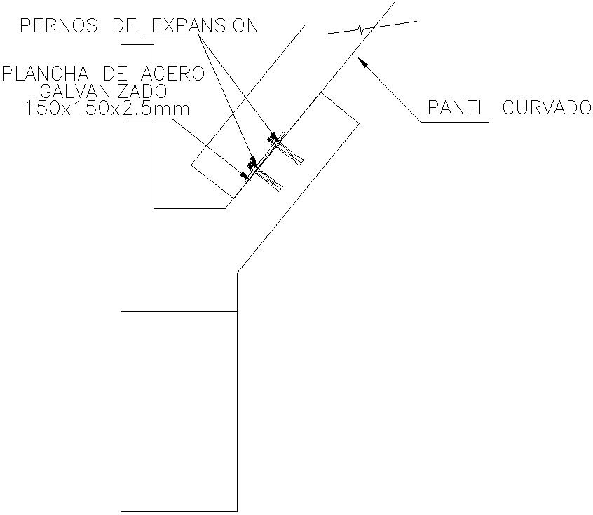 FIXED SELF-SUPPORTING COVERAGE in detail AutoCAD drawing, dwg file, CAD file