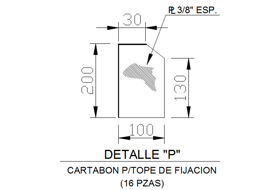 FIXING STOP design with detail AutoCAD drawing, dwg file, CAD file