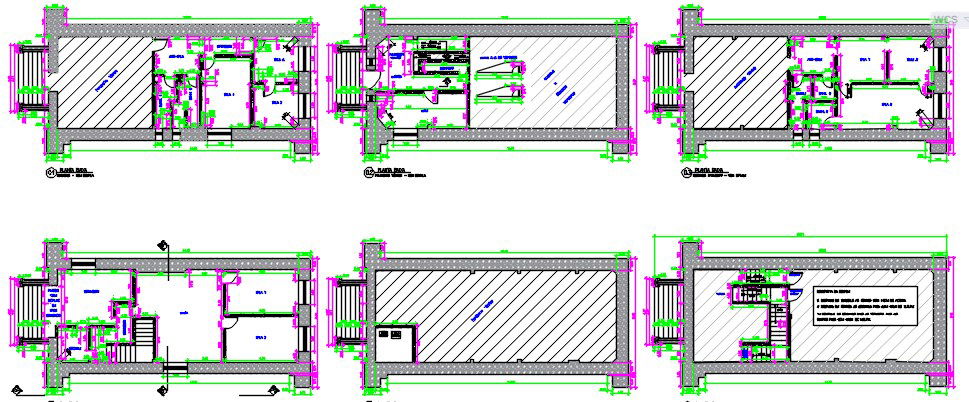 Detailed Floor Plan and Sections in AutoCAD 2D Drawing