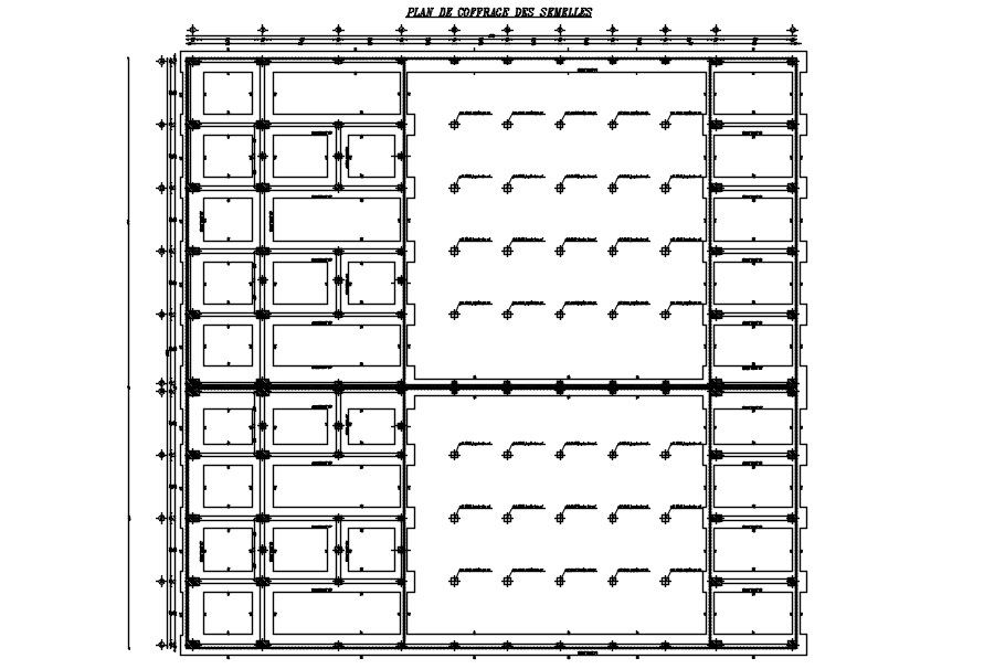 FOOTING FORMWORK PLAN in AutoCAD 2D drawing, CAD file, dwg file