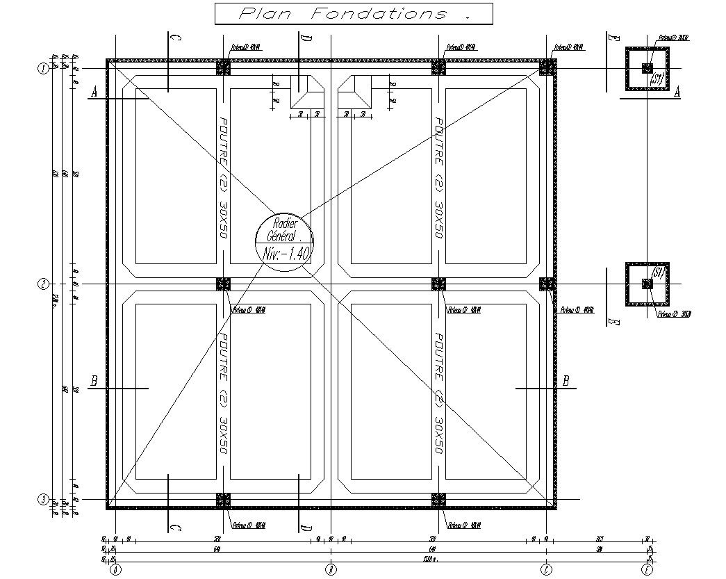 FOUNDATION FORMWORK design in detail AutoCAD 2D drawing, CAD file, dwg file