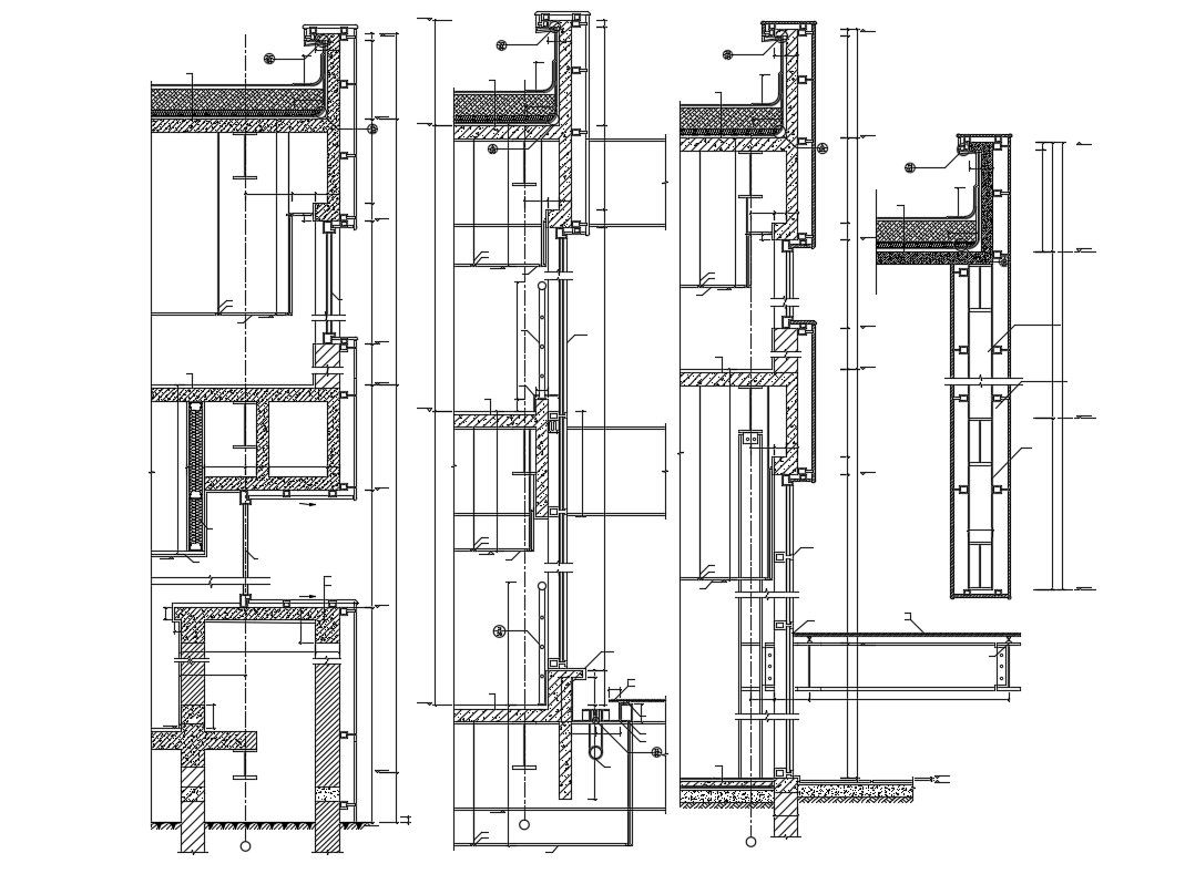 Facade Wall Section Design AutoCAD File Free Download