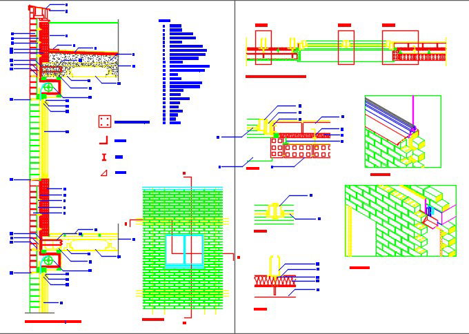 Facade of bricks wall