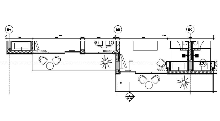 Facade detail drawing presents 2d autocad file.Download this 2d autocad file.