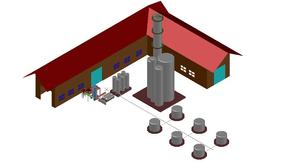 Factory Building 3d model Design CAD Drawing